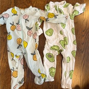 Tea Collection Kids One Piece Footies - Lemon and Avocado Print